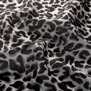 ipekevi - Siyah Beyaz Leopar Desenli Tensel Eşarp (1)