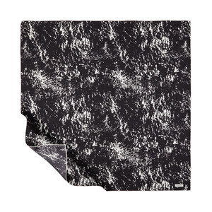 Siyah Beyaz Mermer Desenli Tivil İpek Eşarp - Thumbnail
