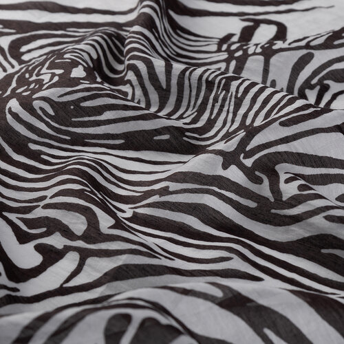 Siyah Beyaz Zebra Desenli Tensel Eşarp