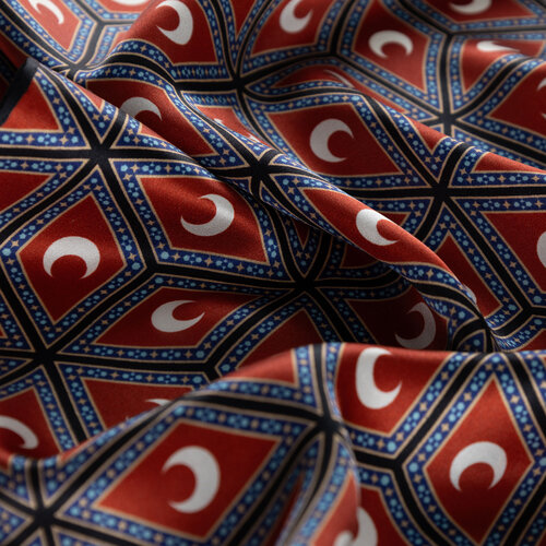Siyah Bordo Şam İşi Sedef Saten İpek Fular