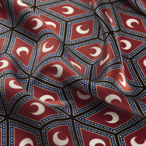 Siyah Bordo Şam İşi Sedef Saten İpek Mendil - Thumbnail