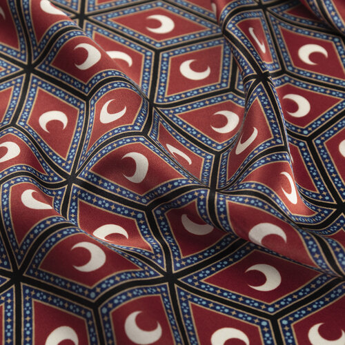 Siyah Bordo Şam İşi Sedef Saten İpek Mendil