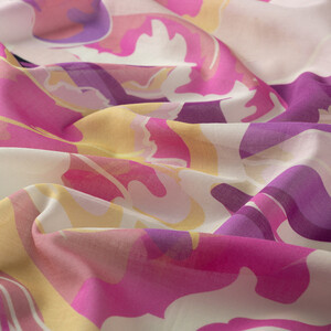 ipekevi - Black Flower Marble Cotton Scarf (1)