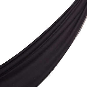 Siyah Düz Şeritli Modal İpek Şal - Thumbnail