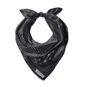 ipekevi - Siyah Füme Kefiye Saten İpek Mendil (1)