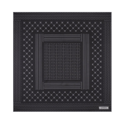 Siyah Füme Kefiye Saten İpek Mendil