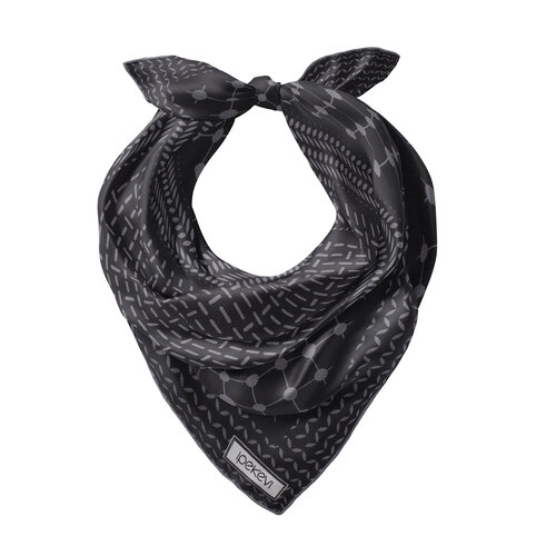Siyah Füme Kefiye Saten İpek Mendil