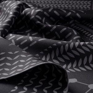 ipekevi - Siyah Füme Kefiye Tivil İpek Eşarp (1)