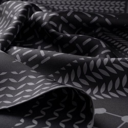 Siyah Füme Kefiye Tivil İpek Eşarp