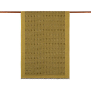 ipekevi - Siyah Gold İE Monogram Pamuk İpek Şal (1)