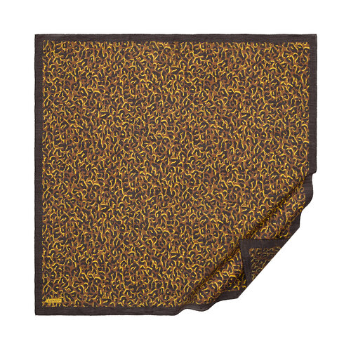 Siyah Gold Leopar Desenli Tensel Eşarp
