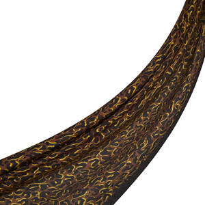 Siyah Gold Leopar Desenli Tensel Şal - Thumbnail