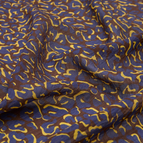Siyah Gold Leopar Desenli Tensel Şal