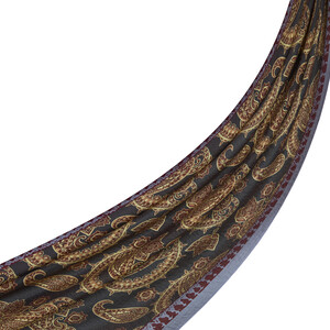 ipekevi - Siyah Gold Mezopotamya Model 04 Desenli Tensel Şal