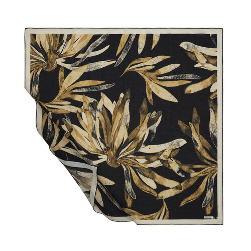 ايشارب قطن تصميم ورود لون أسود وذهبي