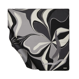 ipekevi - ايشارب حرير تويل تصميم بركاني لون أسود ورمادي