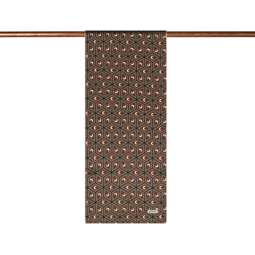 Siyah Kahve Şam İşi Sedef Saten İpek Fular