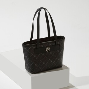 Siyah Monogram Tote Çanta - Thumbnail