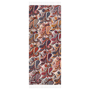 Siyah Paisley Desenli İpek Şal - Thumbnail