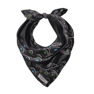 ipekevi - Siyah Telkari Saten İpek Mendil (1)