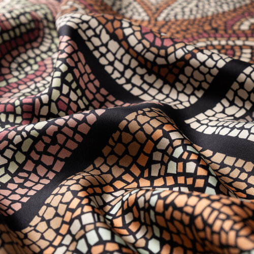 Siyah Vizon Olimpos Tivil İpek Eşarp