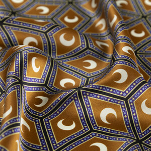 Siyah Yağ Yeşili Şam İşi Sedef Saten İpek Mendil - Thumbnail