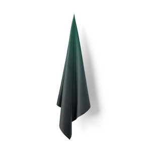 Siyah Zümrüt Degrade Saten İpek Eşarp - Thumbnail