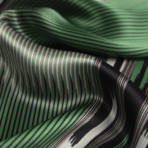 Siyah Zümrüt Karadeniz Keşanı Saten İpek Mendil 