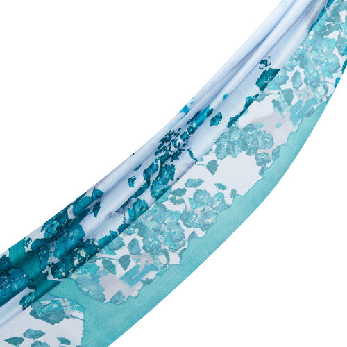 Sky Blue Begonia Print Scarf