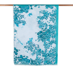 ipekevi - Sky Blue Begonia Print Scarf (1)