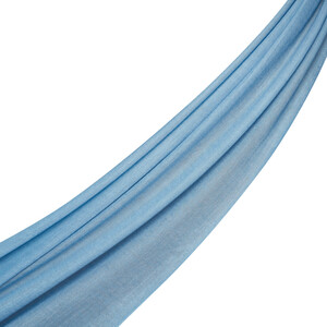 Sky Blue Cashmere Silk Prime Scarf - Thumbnail