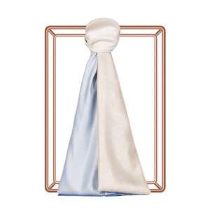 Sky Blue Lady Lurex Silk Scarf - Thumbnail