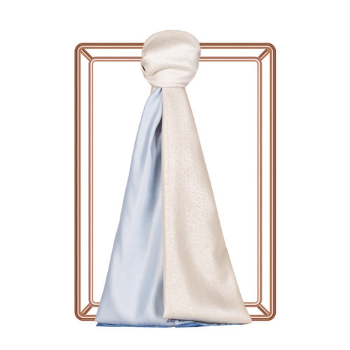 Sky Blue Lady Lurex Silk Scarf