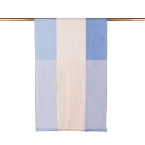 Sky Blue Lady Lurex Silk Scarf - Thumbnail