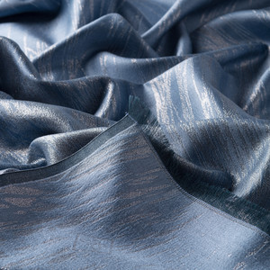 Sky Blue Lurex Silk Scarf - Thumbnail