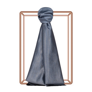 Sky Blue Lurex Silk Scarf - Thumbnail