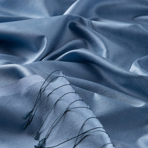 Sky Blue Plain Silk Scarf