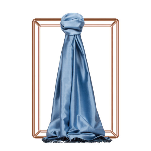 Sky Blue Reversible Silk Scarf