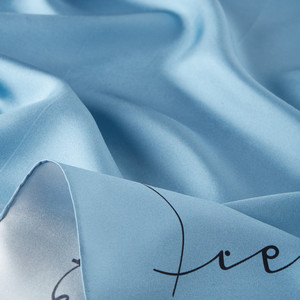 Sky Blue Signature Silk Twill Scarf - Thumbnail