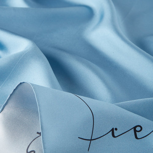 Sky Blue Signature Silk Twill Scarf