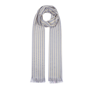 ipekevi - Sky Blue Striped Silk Scarf Shawl (1)