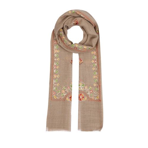 Soil Floral Woven Wool Silk Scarf