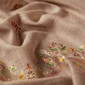 Soil Floral Woven Wool Silk Scarf - Thumbnail