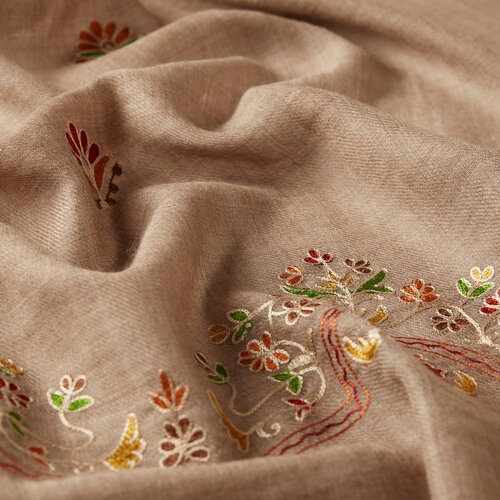 Soil Floral Woven Wool Silk Scarf