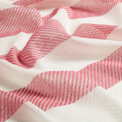 Sour Cherry Block Striped Linen Cotton Scarf