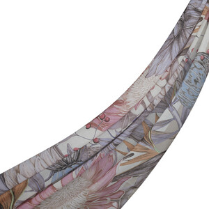 Sour Cherry Ginger Flower Cotton Scarf - Thumbnail