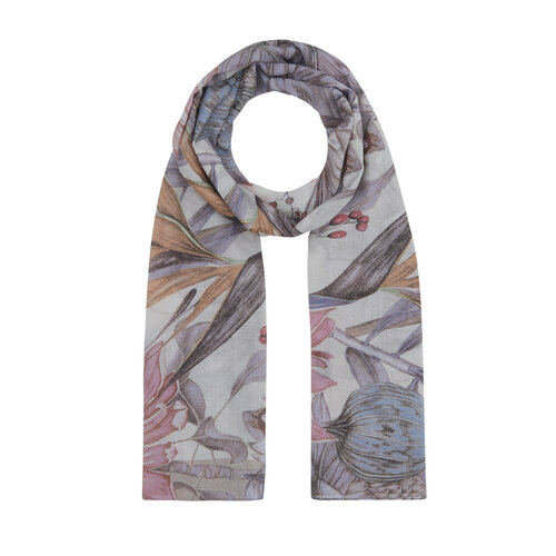 Sour Cherry Ginger Flower Cotton Scarf
