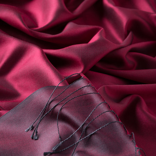 Sour Cherry Reversible Silk Scarf