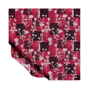 Sour Cherry Vintage Silhouette Print Silk Twill Scarf - Thumbnail