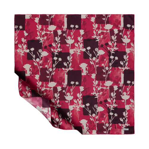 Sour Cherry Vintage Silhouette Print Silk Twill Scarf